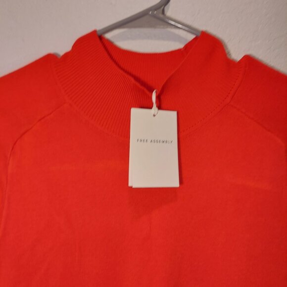 NWT Free Assembly Red Knit Fit & Flare Mini Dress Size L - Picture 3 of 6